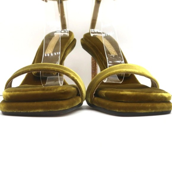 Tamara Mellon Stellar Sandals Topaz Crystal-Embellished Velvet Size 37 NEW - Picture 5 of 12